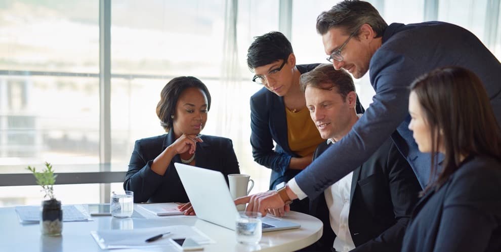 Shot of a group of corporate businesspeople working in the boardroom.